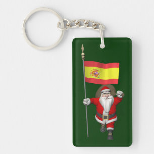 Porte-clefs Santa Claus Avec L'Ensigne D'Espagne