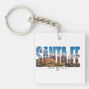 Porte-clefs Santa Fe Nouveau-Mexique Voyage Montagne Adobe