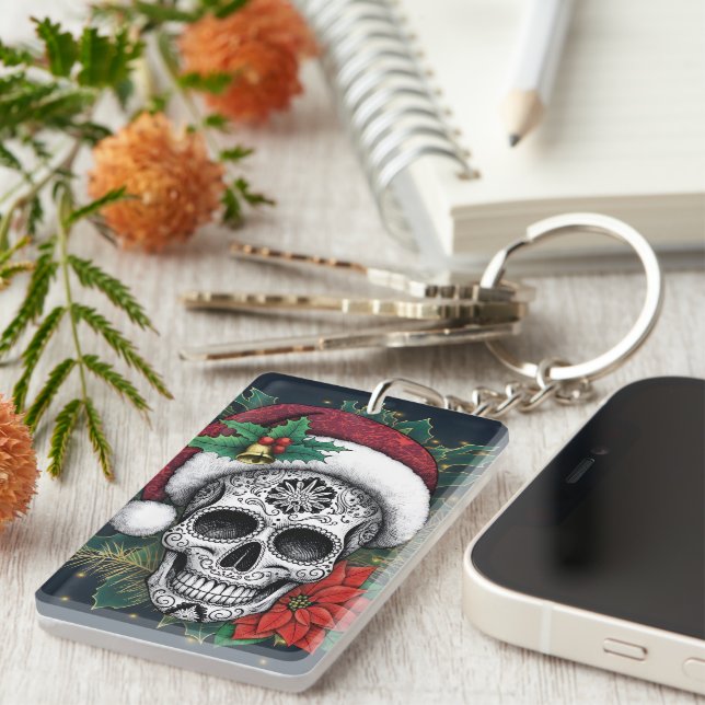 Porte-clefs Santa Sugar Skull (Devant droit)