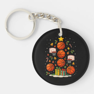 Porte-clefs Sapin de Noël Basketball Fêtes Xmas Sports