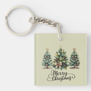 Porte-clefs Sapin de Noël joyeux léopard Coquette Bow Noël