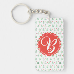 Porte-clefs Sapin de Noël rouge et vert 