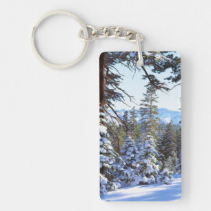 Porte-clefs Sapins rouges enneigés dans la High Sierra 2