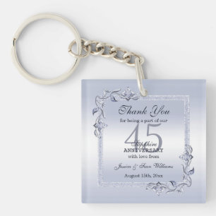 Porte-clefs Sapphire Gem & Parties scintillant 45e anniversair