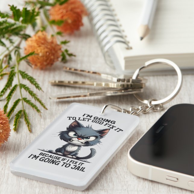 Porte-clefs Sarcasme mot art chat (Devant droit)