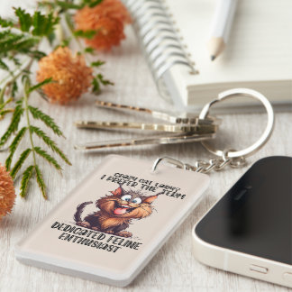 Porte-clefs Sarcasme mot art fou chat dame