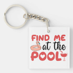 Porte-clefs Sassy Beach Vibes au bord de la piscine : Retrouve