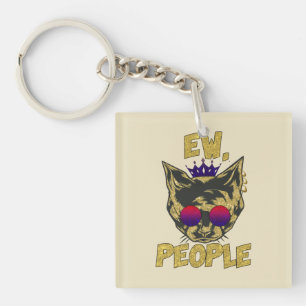 Porte-clefs Sassy Royal Chat - "Ew. Personnes" Drôle Amoureux 