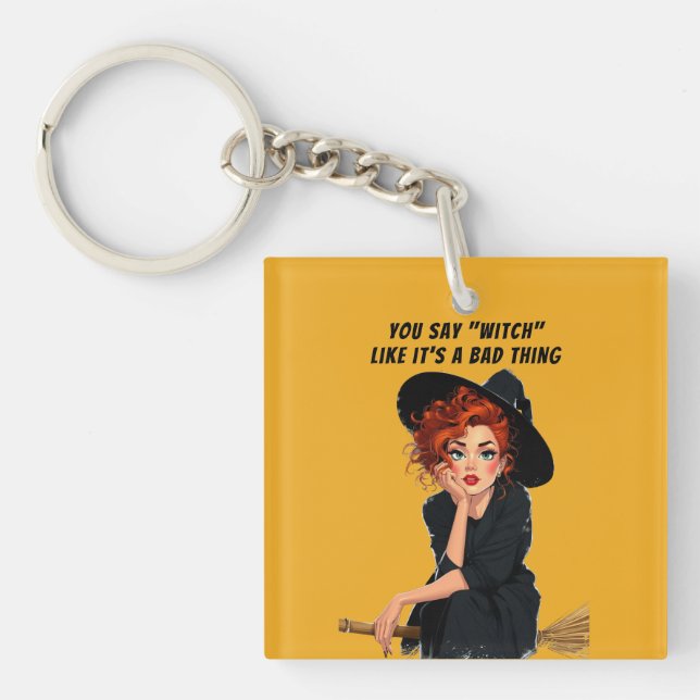 Porte-clefs Sassy Witch Halloween Design (Devant)