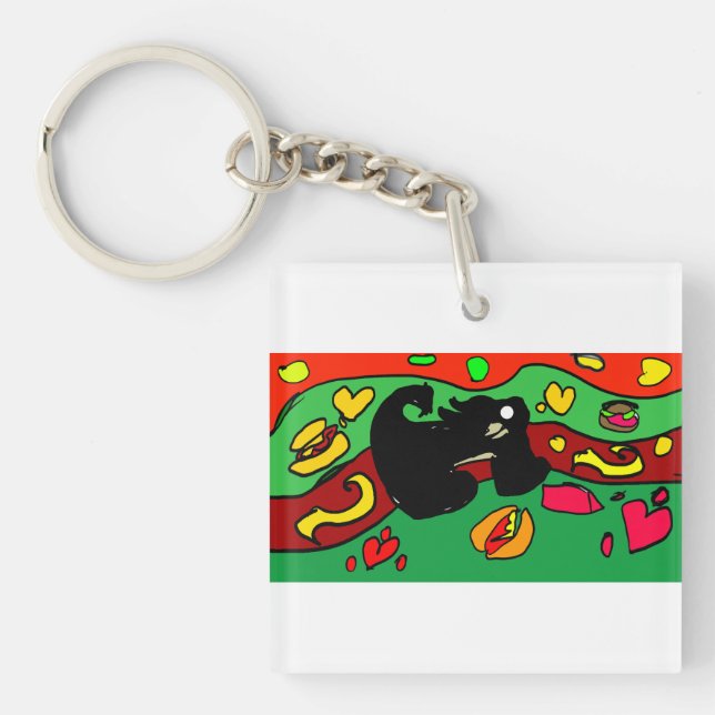 Porte-clefs saucisson chaud de Dachshund (Devant)