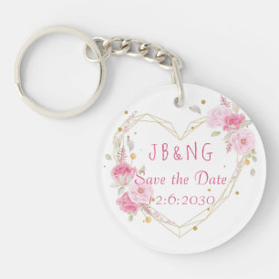 Porte-clefs Sauvegarde du Mariage de date customisé Enregistre