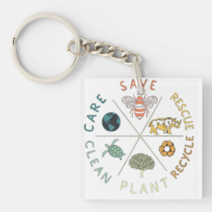 Porte-clefs 🌎💚 Sauvegardons Notre Planète 🌿