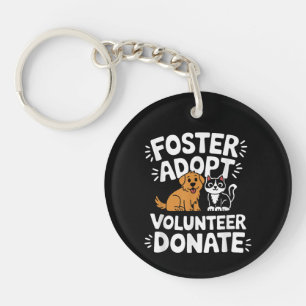 Porte-clefs Sauver les animaux en refuge Adopter Donner Bénévo