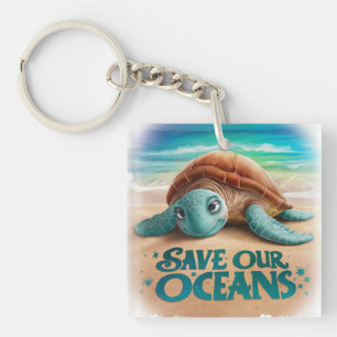 Porte-clefs Sauver nos océans Protection de l'océan et du mili