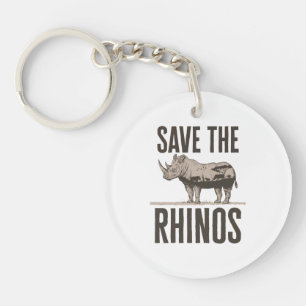 Porte-clefs Sauvez la protection des animaux Rhinos Rhino