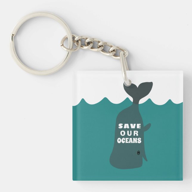 Porte-clefs Sauvez nos océans Baleine d'Art De l'environnement (Devant)