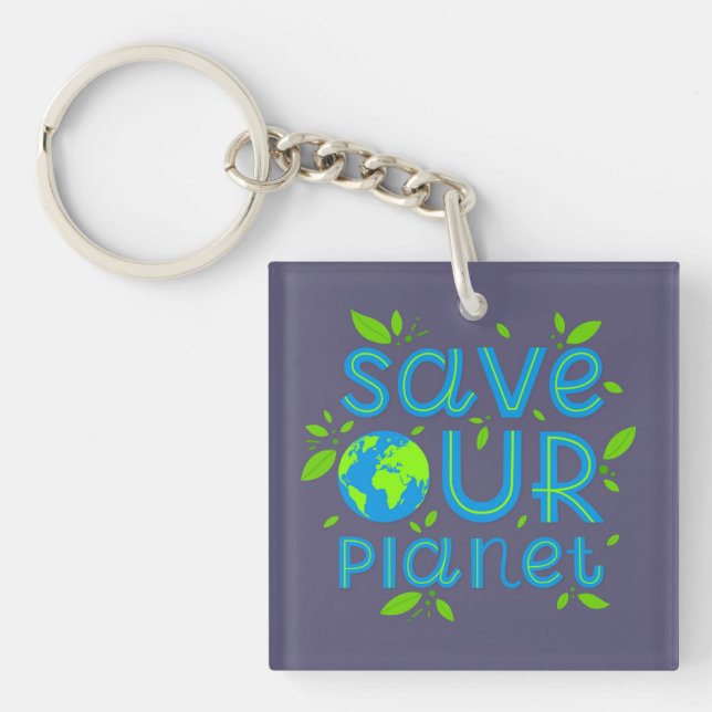 Porte-clefs Sauvez notre planète (Devant)