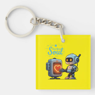 Porte-clefs Sauvez votre âme mignonne Robot Holt Coeur - Futur