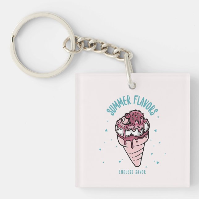 Porte-clefs Saveurs d'été goutte-à-goutte glace (Devant)