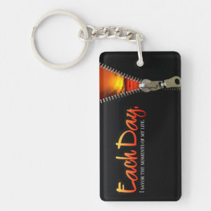 Porte-clefs "Savourez les moments" Motivation Affirmation