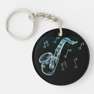 Porte-clefs Saxophone et notes de musique