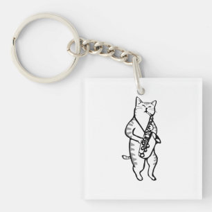 Porte-clefs Saxophone Instrument Musique Jazz Cat Golf Balls