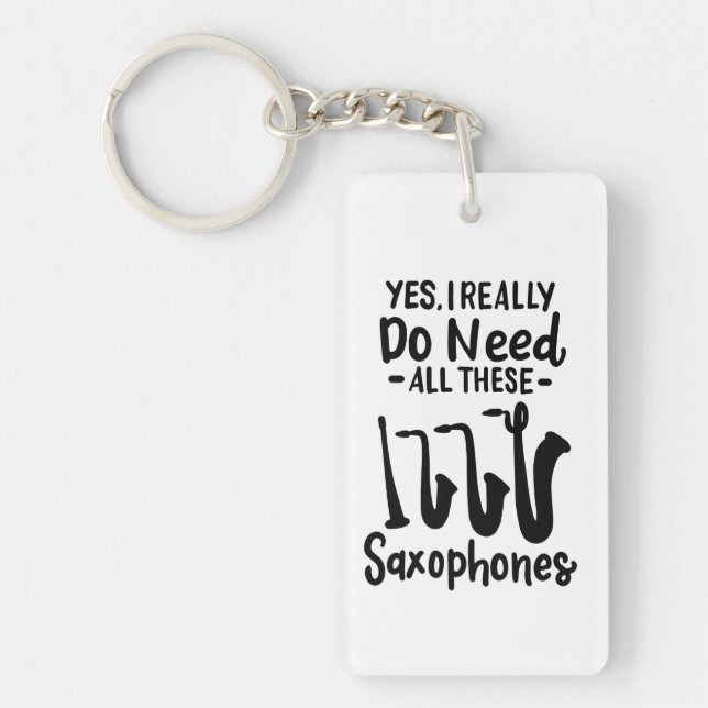 Porte-clefs Saxophone - Types de saxophone (Devant)