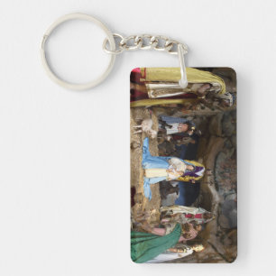 Porte-clefs Scène de la Nativité de Noël antique