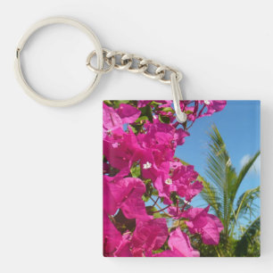 Porte-clefs Scène de nature tropicale avec bougainville et pal