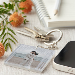 Porte-clefs Scène de plage personnalisée en couple Mariage