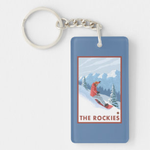 Porte-clefs Scène de surfeur - les Rocheuses