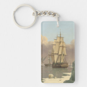Porte-clefs Scène mâtée d'océan de bateaux du Pôle Nord trois