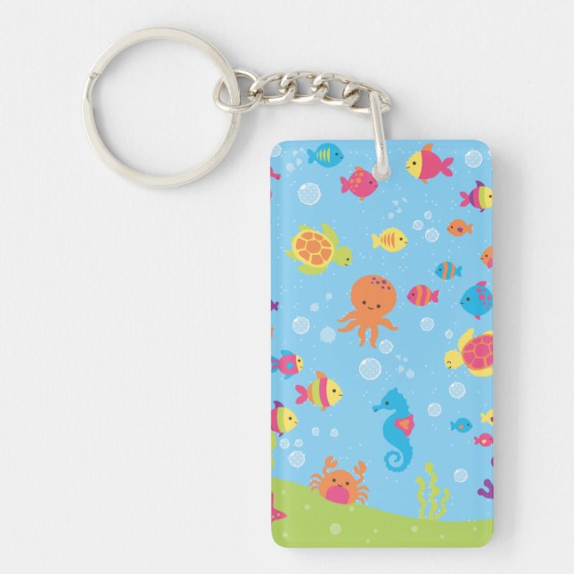 Porte-clefs Scène sous-marine mignonne (Devant)