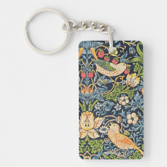 Porte-clefs Schéma floral William Morris Strawberry Thief (Devant)