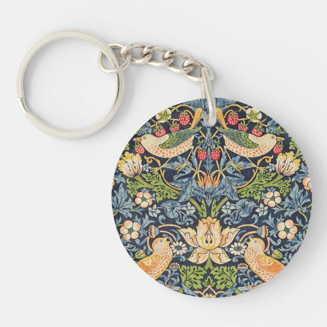 Porte-clefs Schéma floral William Morris Strawberry Thief (Devant)
