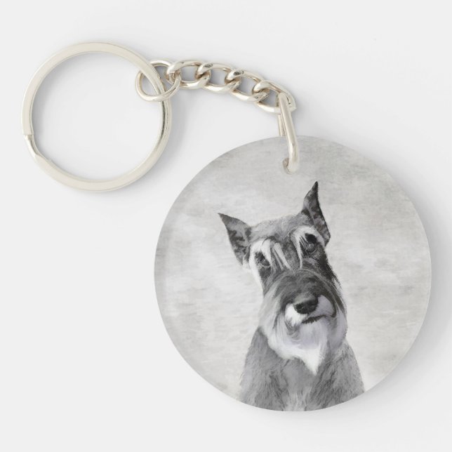 Porte-clefs Schnauzer (Giant) Peinture - Chien Art (Devant)