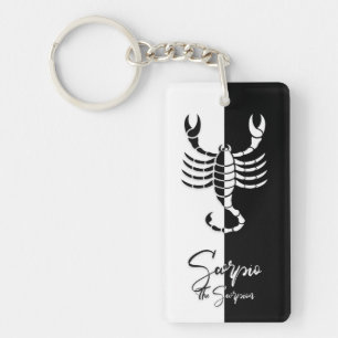 Porte-clefs Scorpio signe Zodiac, Porte - clé noir et blanc
