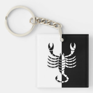 Porte-clefs Scorpio signe Zodiac, Porte - clé noir et blanc
