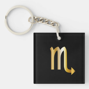Porte-clefs Scorpio signe Zodiac, Porte - clé noir et or