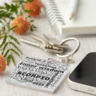 Porte-clefs Scorpio Zodiac Word Cloud Inspiration Porte - clé