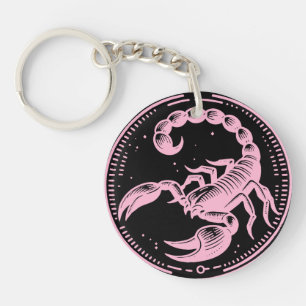 Porte-clefs Scorpion Rose Astrologie Signe du zodiaque Scorpio