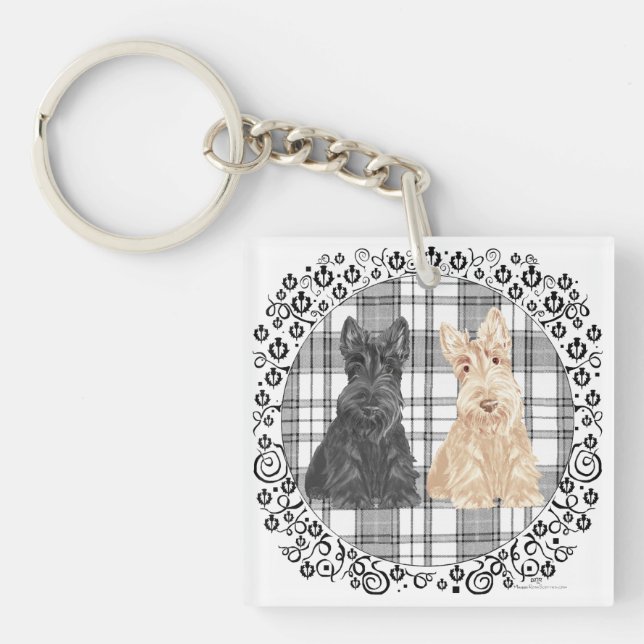 Porte-clefs Scotties tartan (Devant)