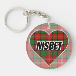 Porte-clefs Scottish Flash Clan Nisbet Tartan Heart