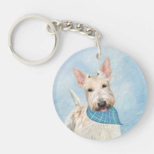Porte-clefs Scottish Terrier Wheaten Dog Painting Art original