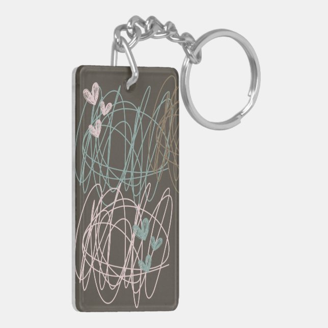 Porte-clefs Scribble et coeurs - Travail en cours (Dos gauche)