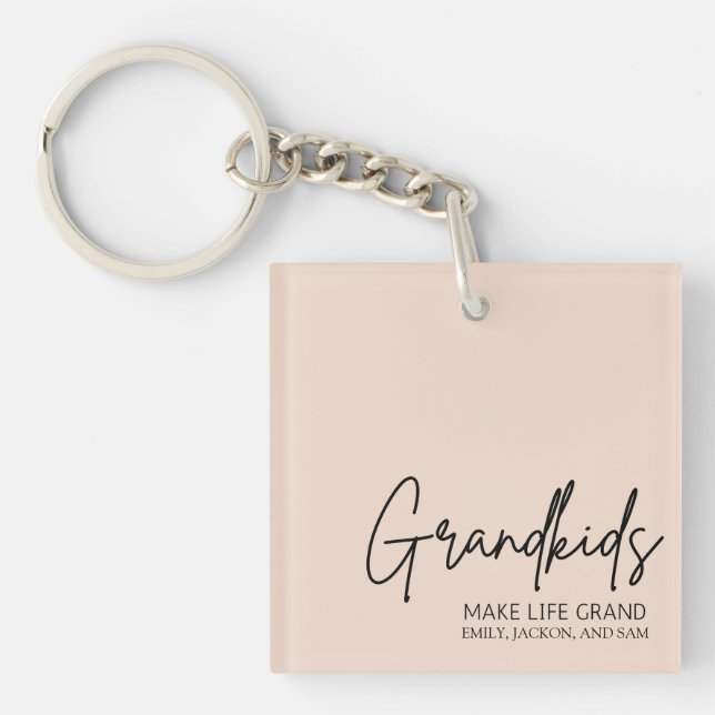 Porte-clefs Script écrit à la main Les petits-enfants font la  (Devant)