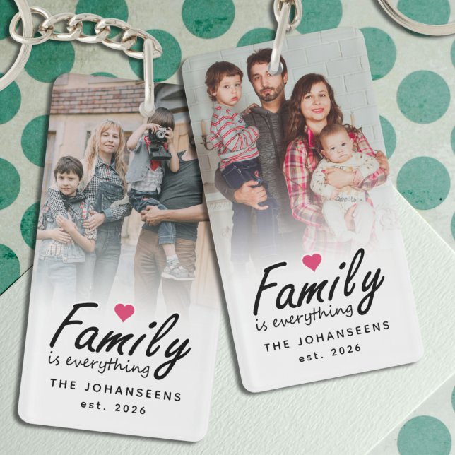 Porte-clefs Script Family is Everything 2 Sided Custom Photo (Créateur téléchargé)