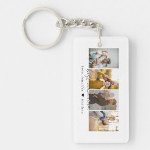 Porte-clefs Script moderne Meilleur papa Ever 4 Photos Collage