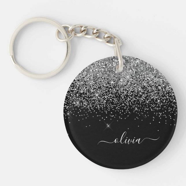 Porte-clefs Script Monogram Girly Name (Devant)