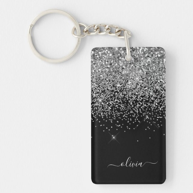 Porte-clefs Script Monogram Girly Name (Devant)